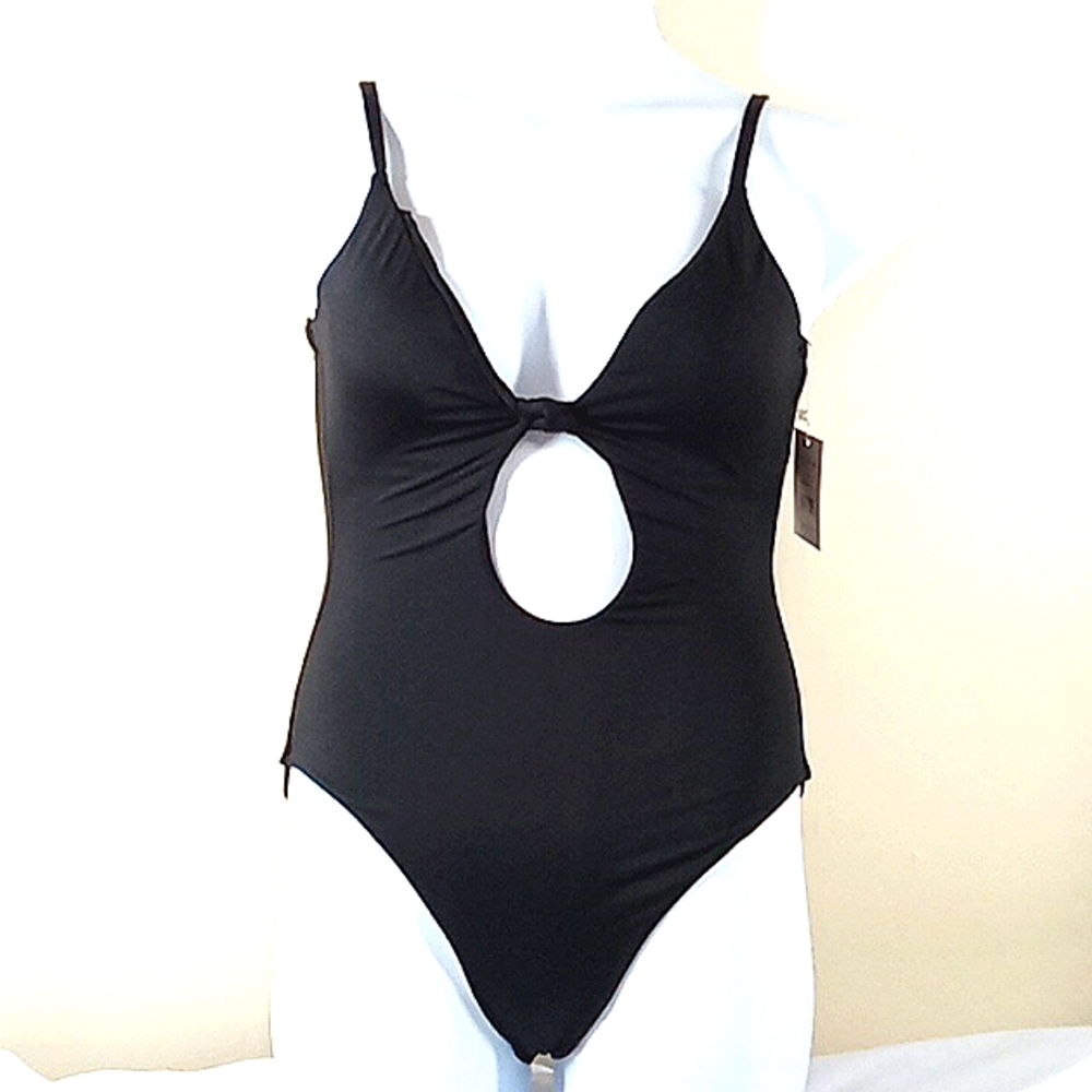 NEW Andie Bathing Suit Large Black Swimwear Santorini Piece Swim Vacation Resort